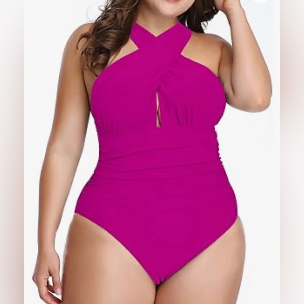 YOU DI AN Women's Swimsuits One Piece Tummy Control Front Cross Backless